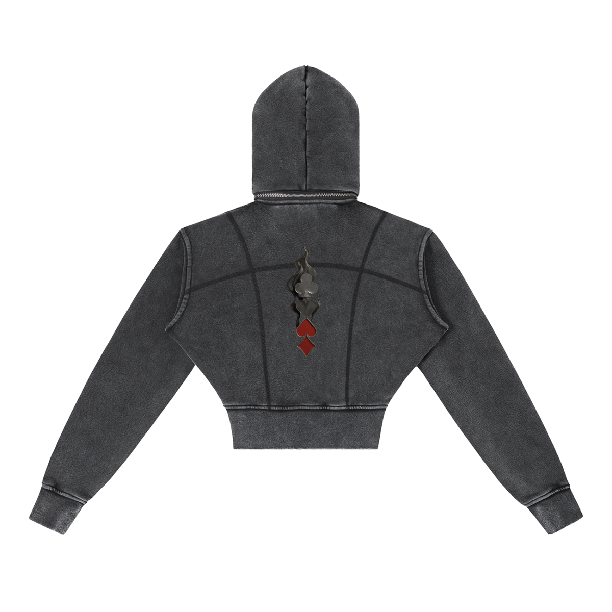 Uptown Ace Vintage Washed Cropped Fleece Hoodie
