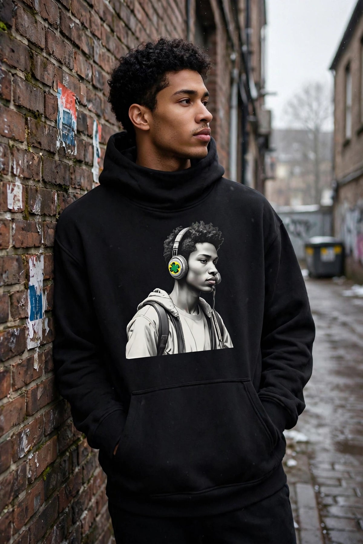 Bus Stop High Neck Fleece Hoodie | Heavyweight Streetwear Pullover | Hard Luck Apparel