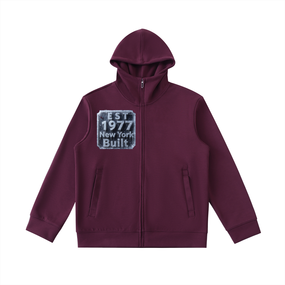 NY Built  Ice Storm Essential Heavyweight High Neck  Zip-Up Hoodie