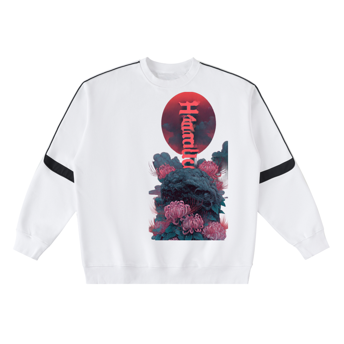 Red Horizon Oversized Crewneck Taped Sweatshirt