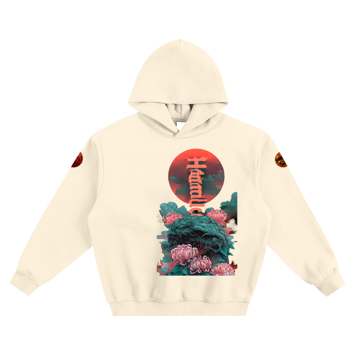 Red Horizon Fleeced Boxy Hoodie