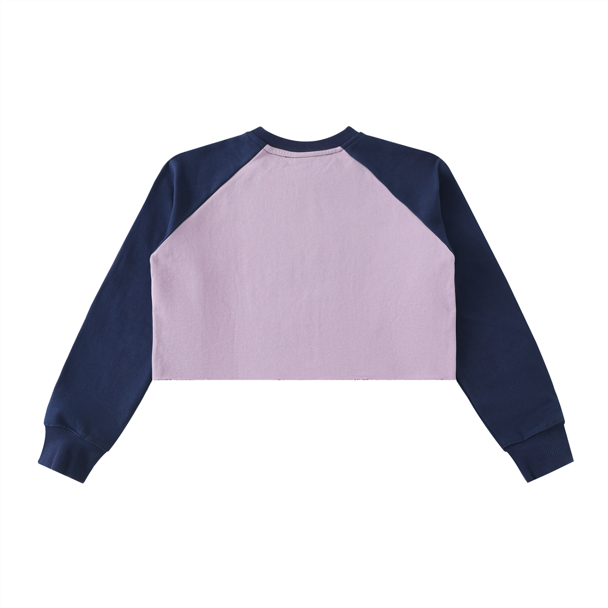 Queens Gambit Raw-Hem Color-Block Raglan Crop Sweatshirt