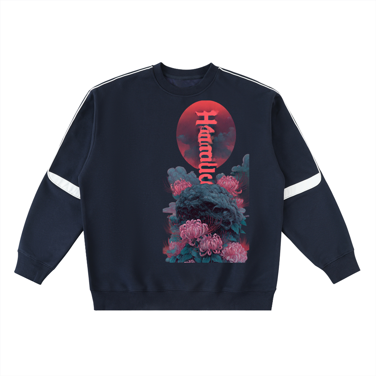 Red Horizon Oversized Crewneck Taped Sweatshirt