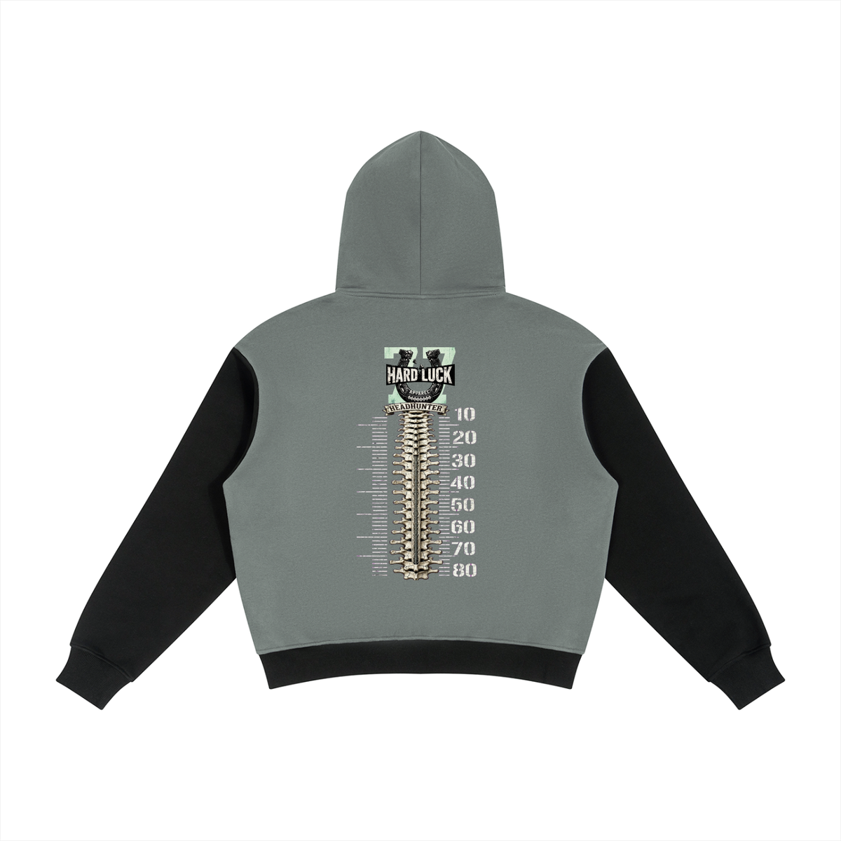GRIDIRON GUT CHECK - Headhunter 77 HL Women's Cropped Zip-Up Hoodie - Hard Luck Apparel