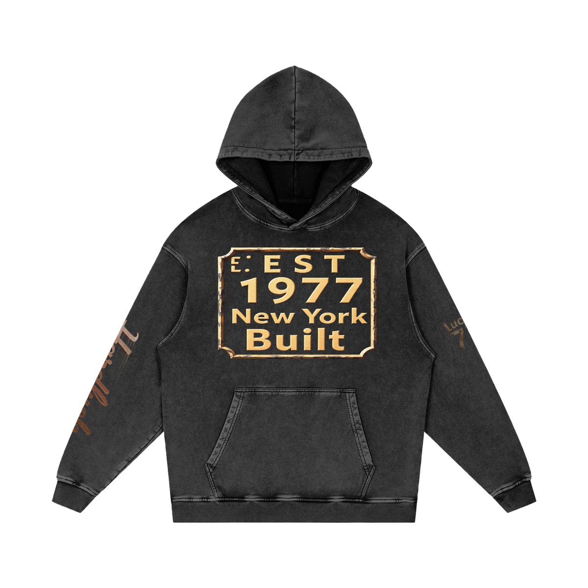 Snow Washed Loose Cotton Hoodie
