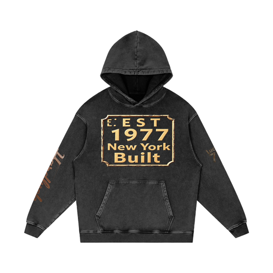 Snow Washed Loose Cotton Hoodie