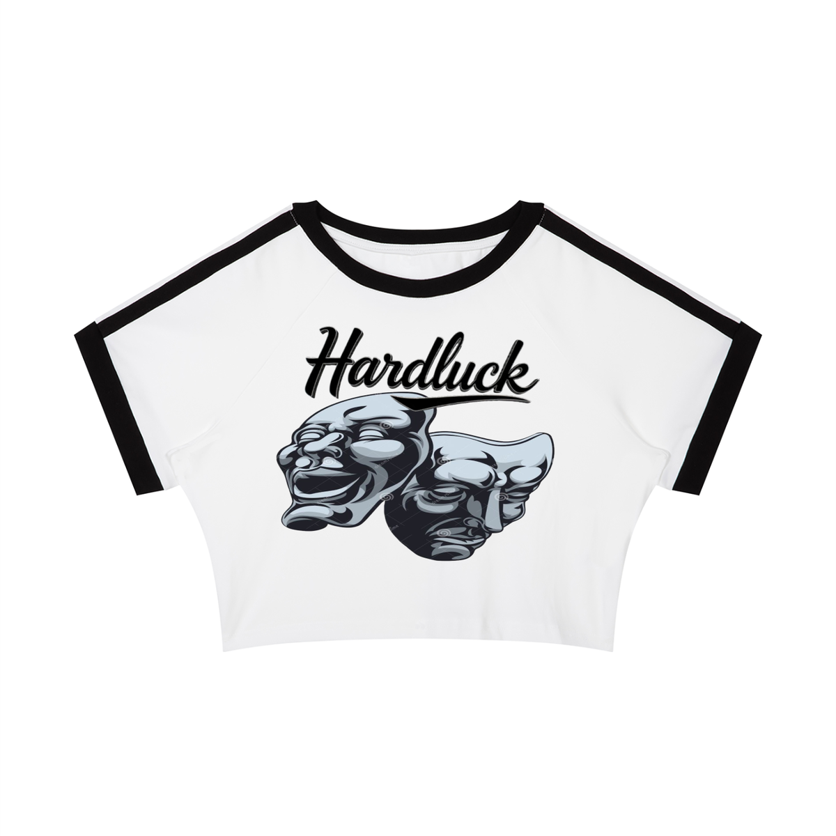 Comedy & Tragedy Women’s Raglan Crop T-Shirt