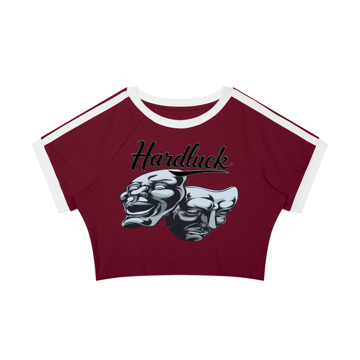 Comedy & Tragedy Women’s Raglan Crop T-Shirt