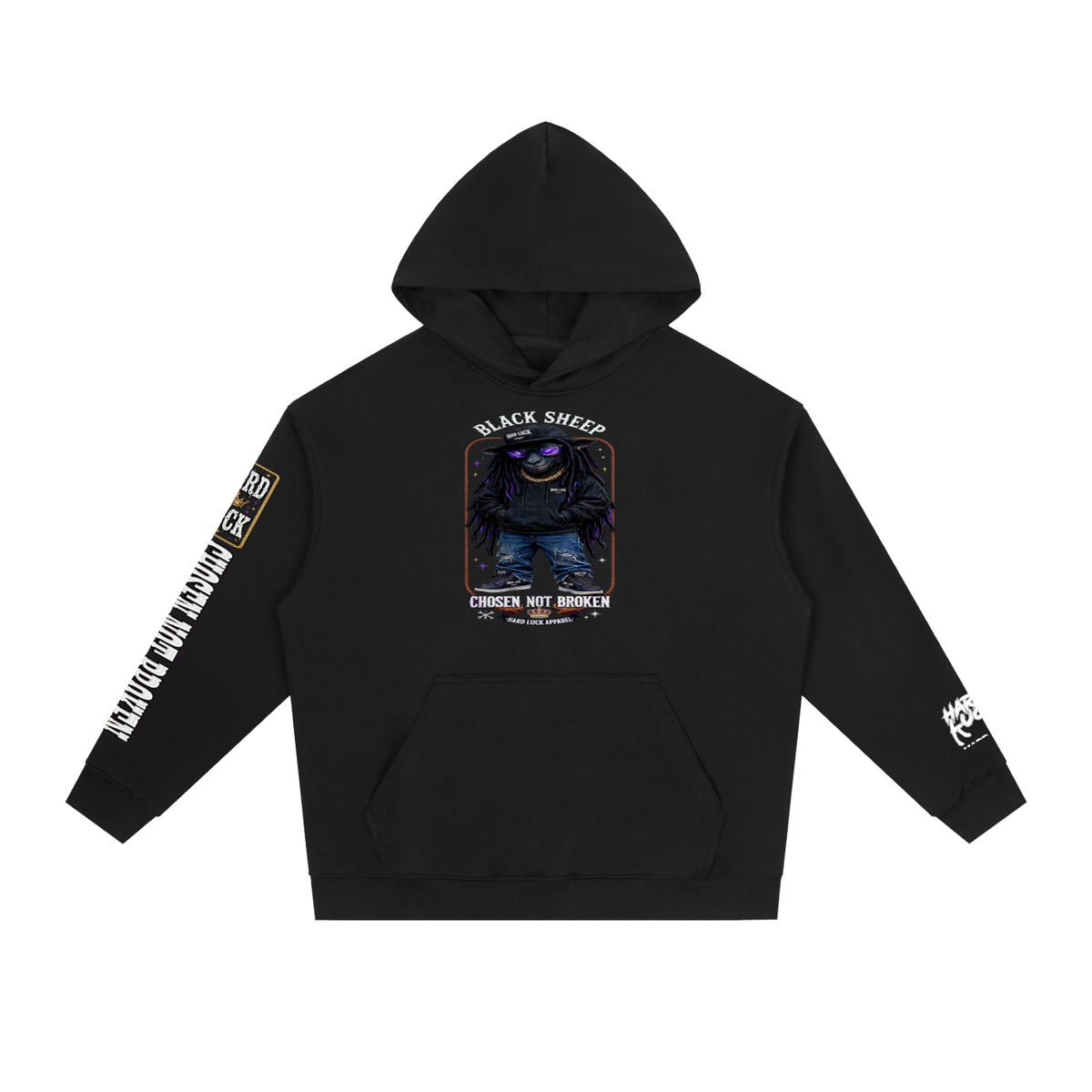 HARD LUCK - Black Sheep "CHOSEN NOT BROKEN" Heavyweight Hoodie