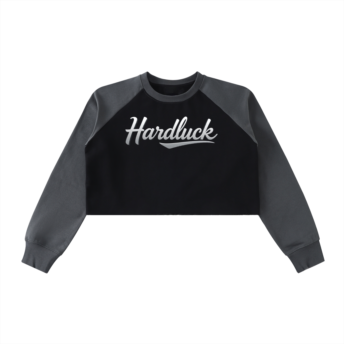 Elegant Hard Luck Women's Cropped Raglan Sweatshirt | Premium New York Streetwear