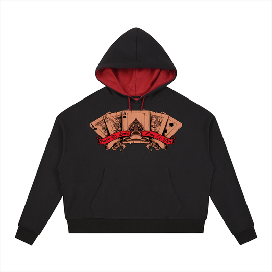 Live to Win Contrast Drawstring Hoodie