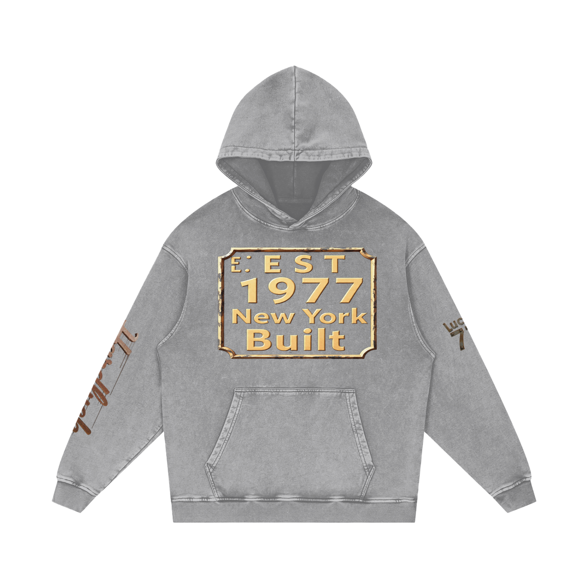 Snow Washed Loose Cotton Hoodie