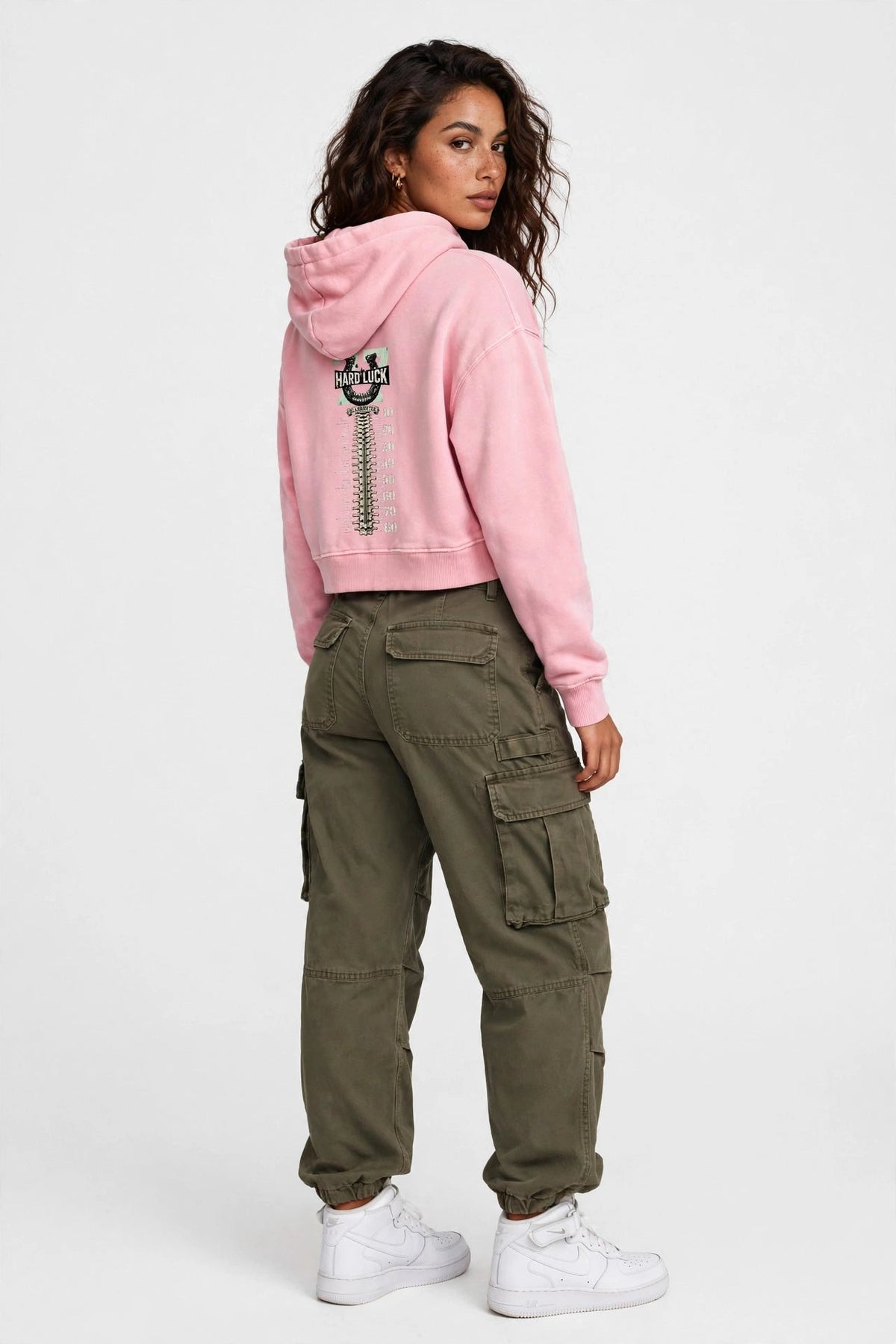 GRIDIRON GUT CHECK - Headhunter 77 Captain Women's Cropped Hoodie - Hard Luck Apparel