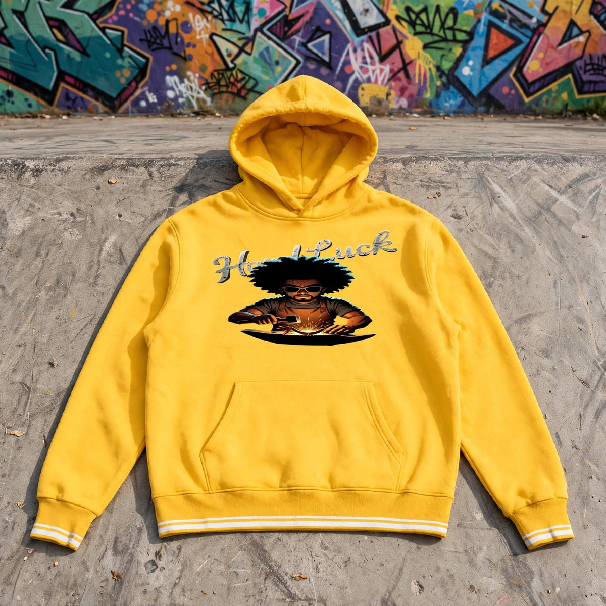 Black Smith forged Oversized Color Block Fleece Hoodie