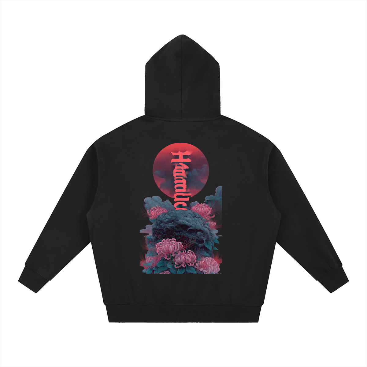 Red Horizon Oversized Fleece Boxy Hoodie