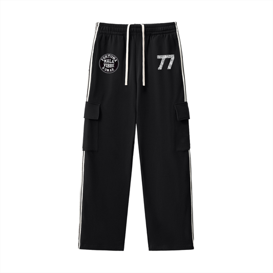 Bad  luck Good vibes  Side Stripe Straight-Leg Pants