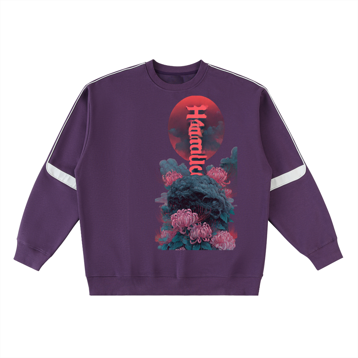 Red Horizon Oversized Crewneck Taped Sweatshirt