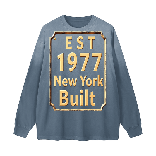 N.Y Built  Gradient Washed Long Sleeve T-Shirt