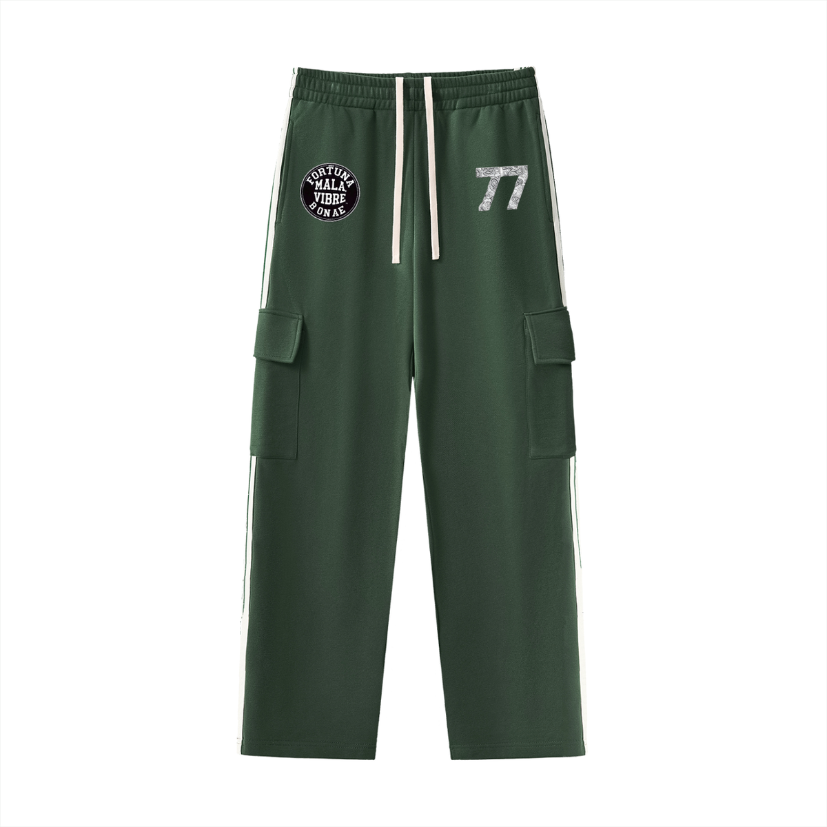 Bad  luck Good vibes  Side Stripe Straight-Leg Pants