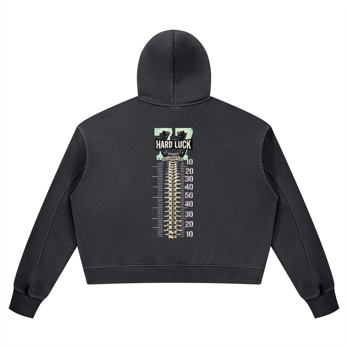 GRIDIRON GUT CHECK - Headhunter 77 Captain Women's Cropped Hoodie - Hard Luck Apparel