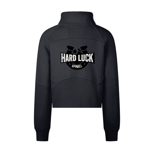 Hard Luck Legacy Cropped Half-Zip Sweatshirt | Women's Streetwear Fleece Pullover | NY Built Heritage Style