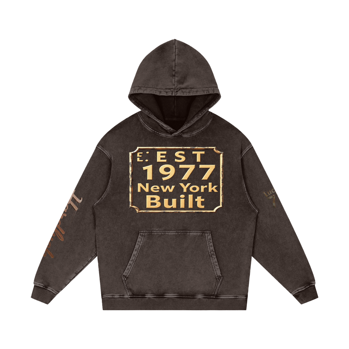 Snow Washed Loose Cotton Hoodie