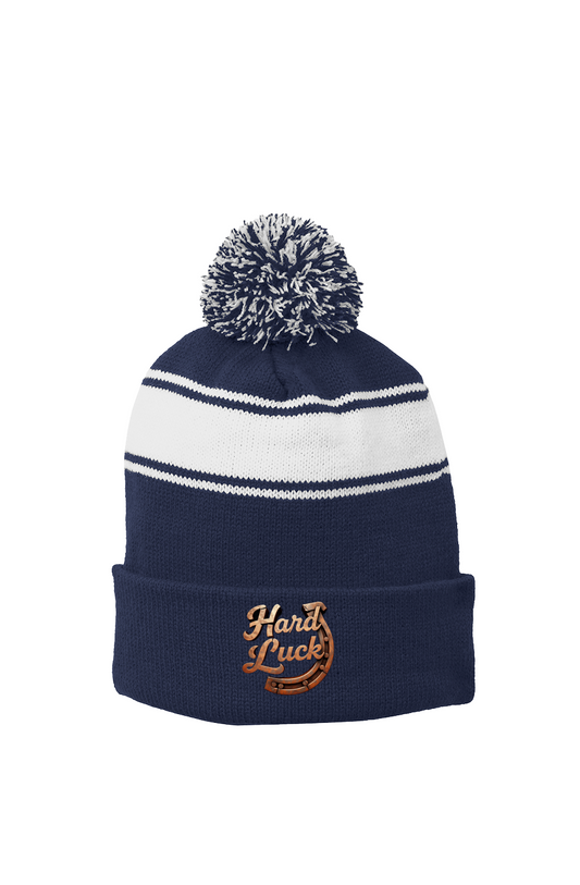 Hard Luck Stripe Pom Beanie
