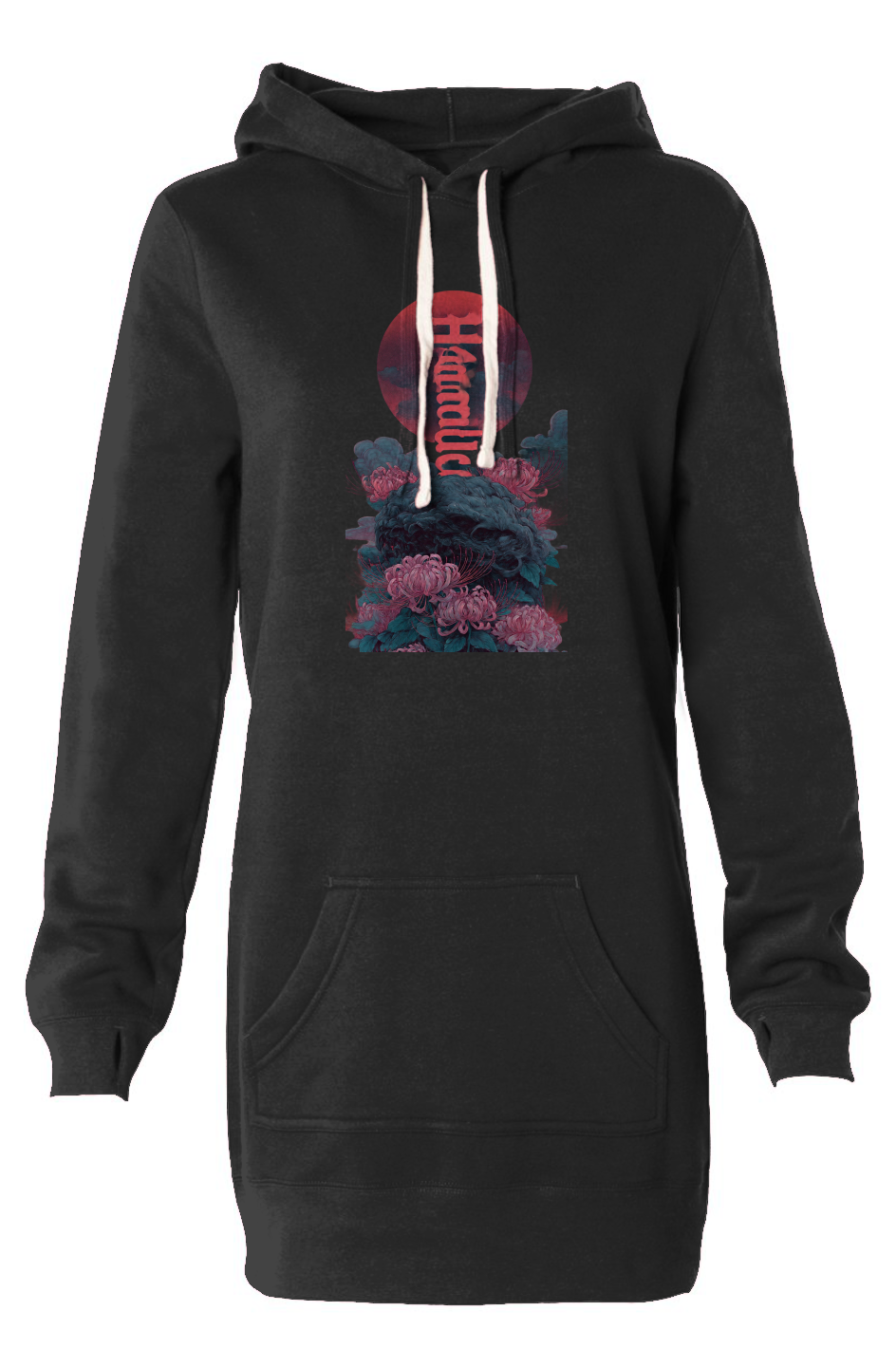 Red Horizon Hooded Sweatshirt Dress