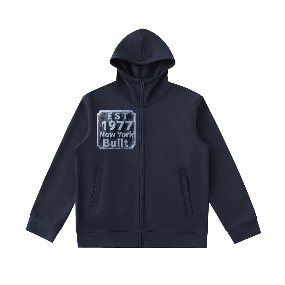 NY Built  Ice Storm Essential Heavyweight High Neck  Zip-Up Hoodie