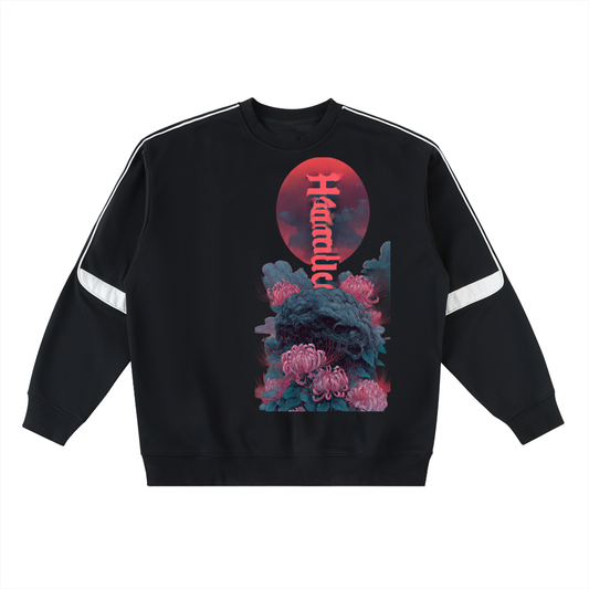 Red Horizon Oversized Crewneck Taped Sweatshirt