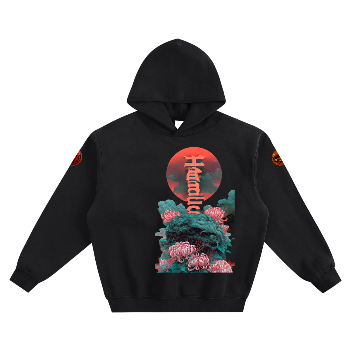 Red Horizon Fleeced Boxy Hoodie