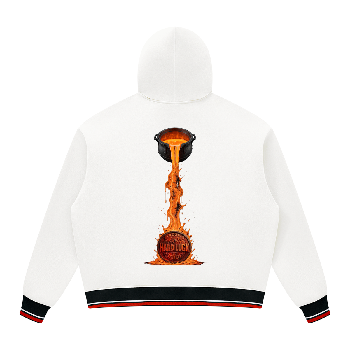 Black Smith forged Oversized Color Block Fleece Hoodie