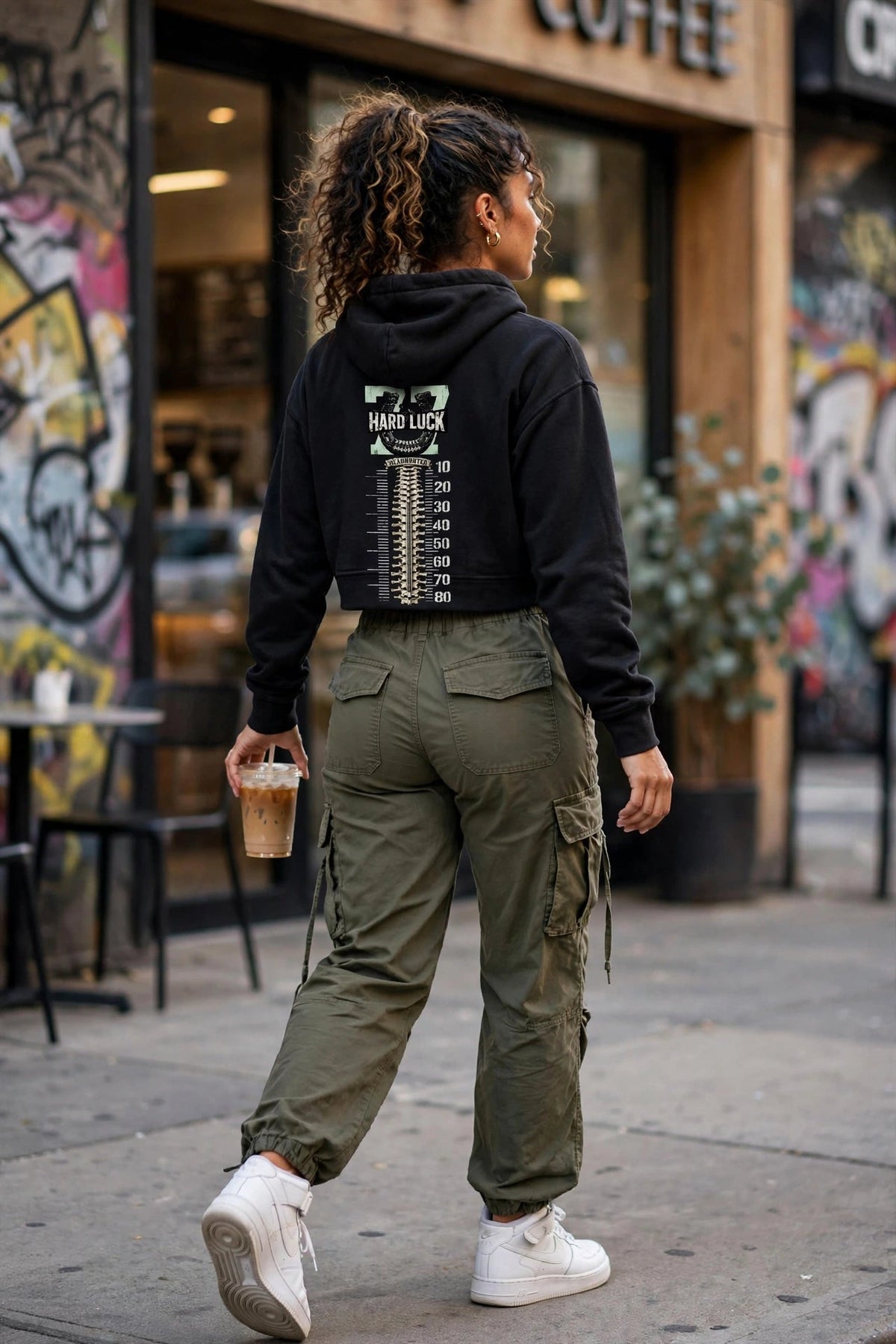 GRIDIRON GUT CHECK - Headhunter 77 Captain Women's Cropped Hoodie - Hard Luck Apparel