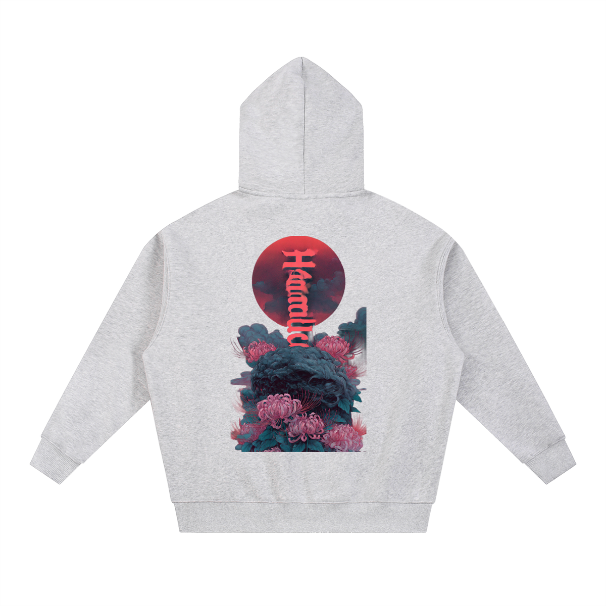 Red Horizon Oversized Fleece Boxy Hoodie