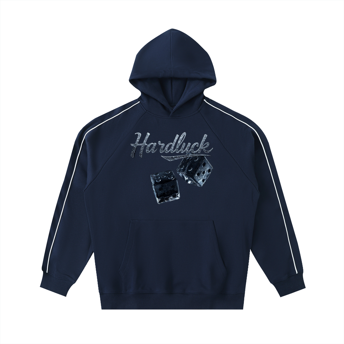Black Ice Contrast Piping Raglan Hoodie