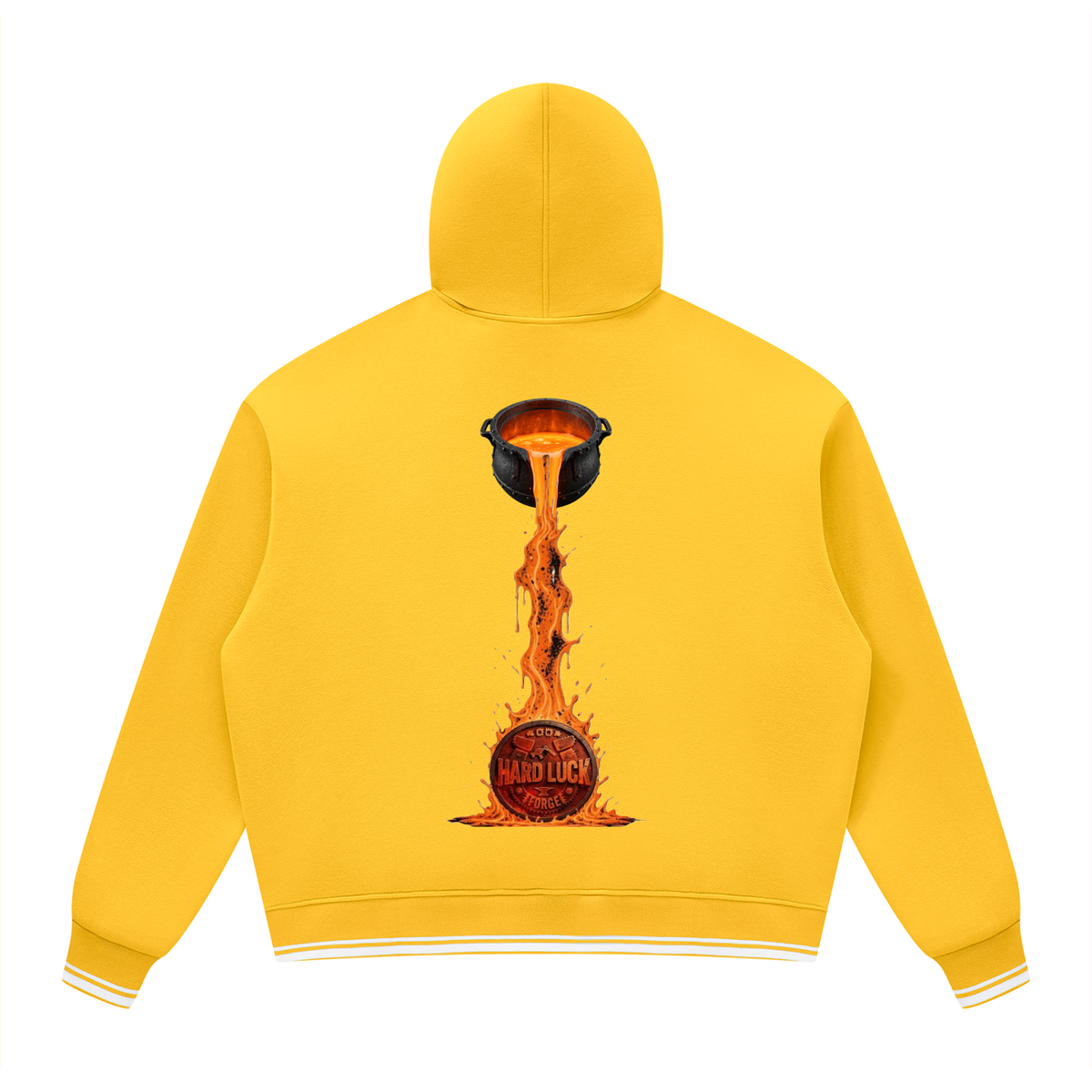 Black Smith forged Oversized Color Block Fleece Hoodie