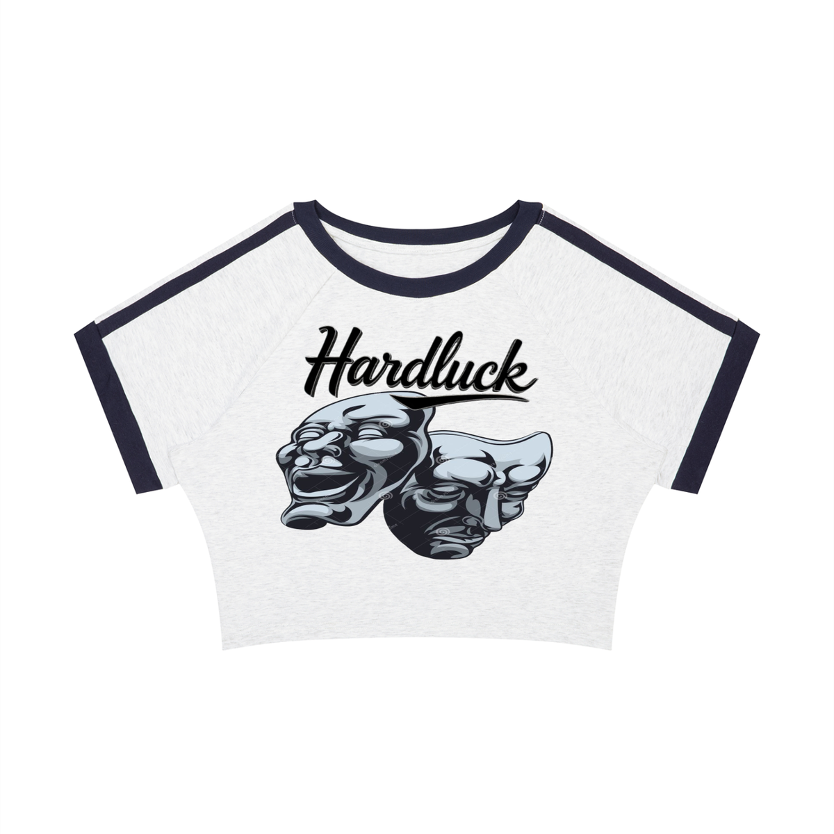 Comedy & Tragedy Women’s Raglan Crop T-Shirt