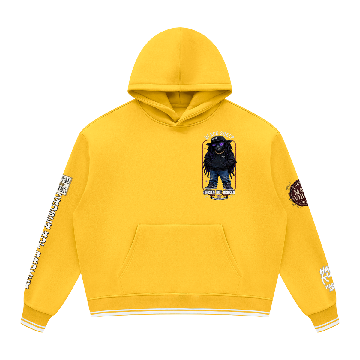 Chosen Not Broken Black Sheep Varsity Hoodie - Fortuna Seal Edition