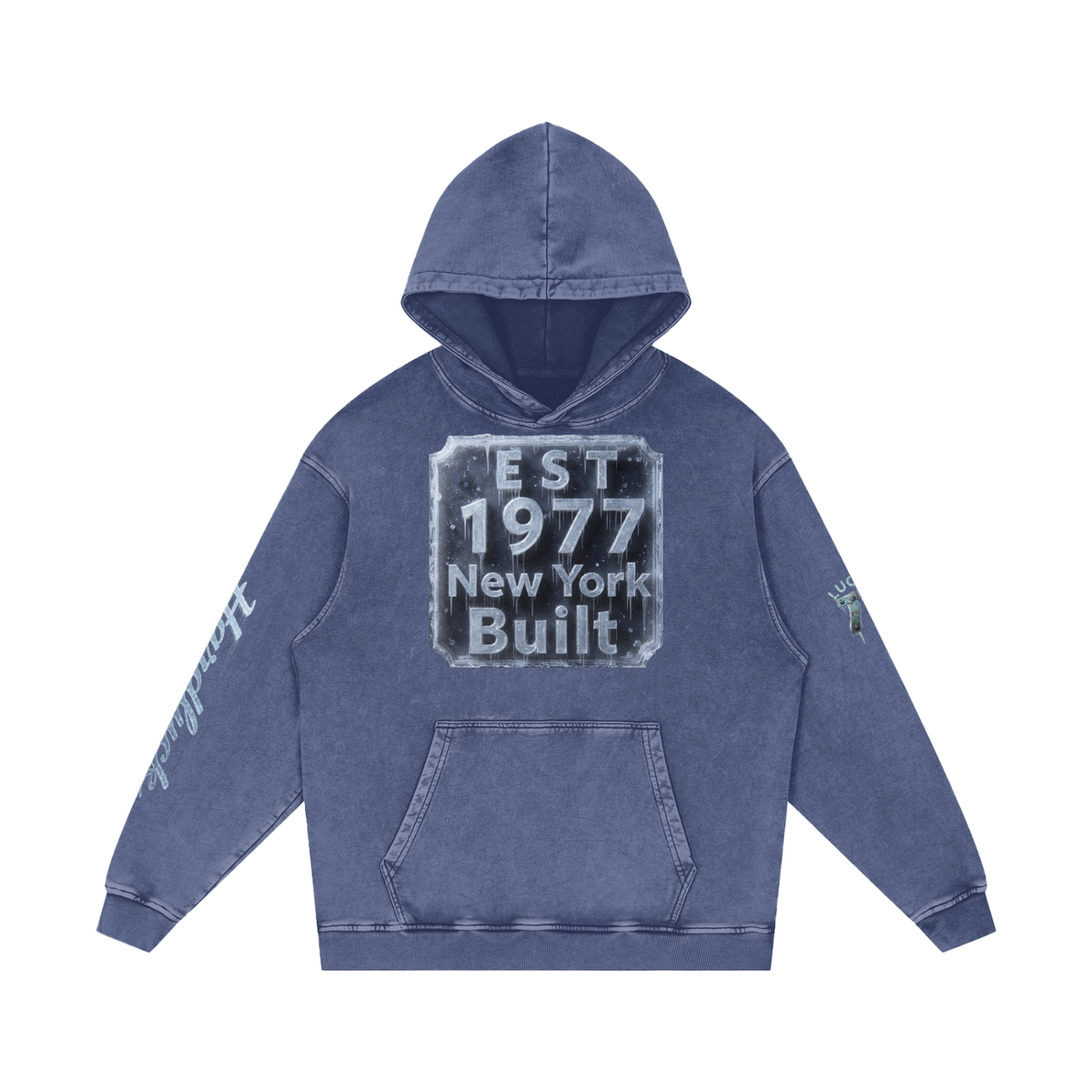 NY BUILT - Ice Storm 1977 Snow-Washed Heavyweight Hoodie