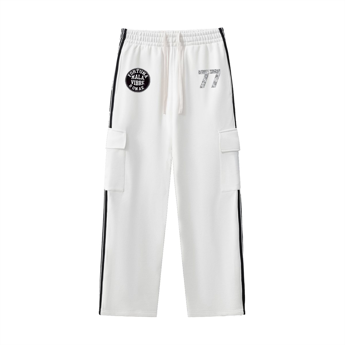 Bad  luck Good vibes  Side Stripe Straight-Leg Pants