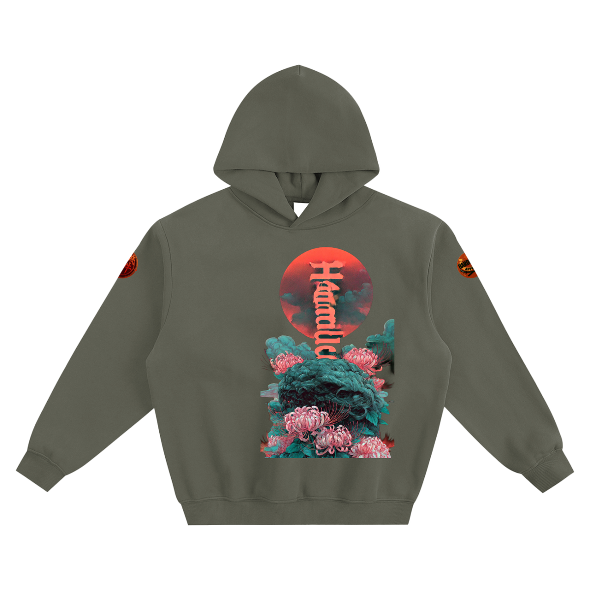 Red Horizon Fleeced Boxy Hoodie