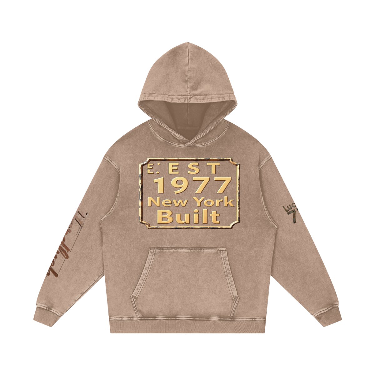 Snow Washed Loose Cotton Hoodie