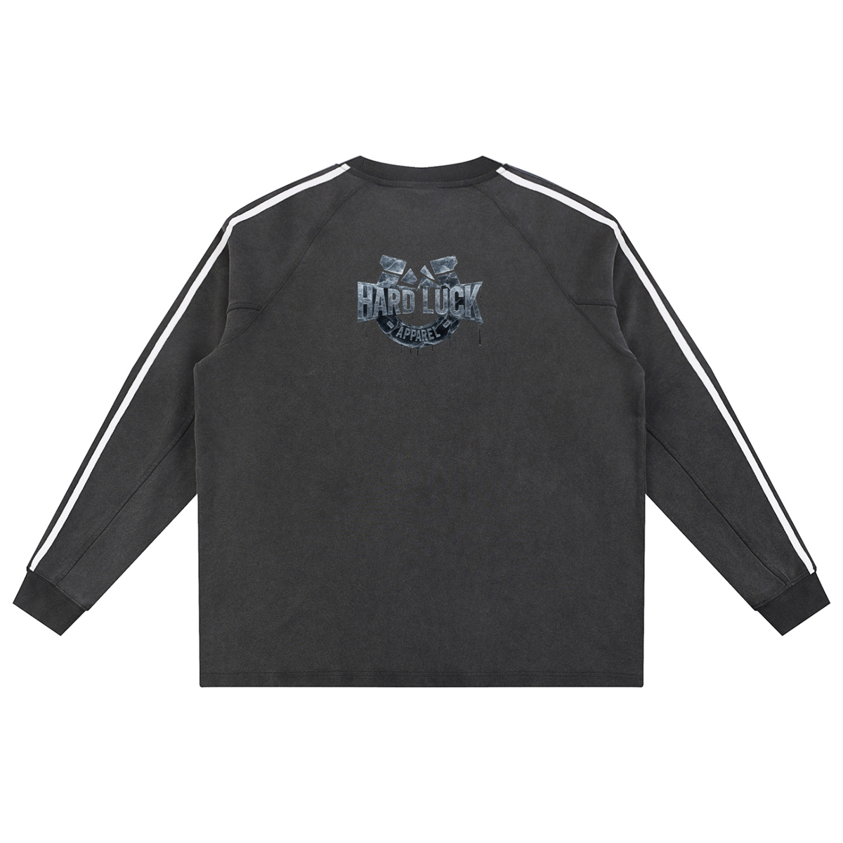 Black ice Roll the D-Ice Snow Washed Contrast Tape Sweatshirt