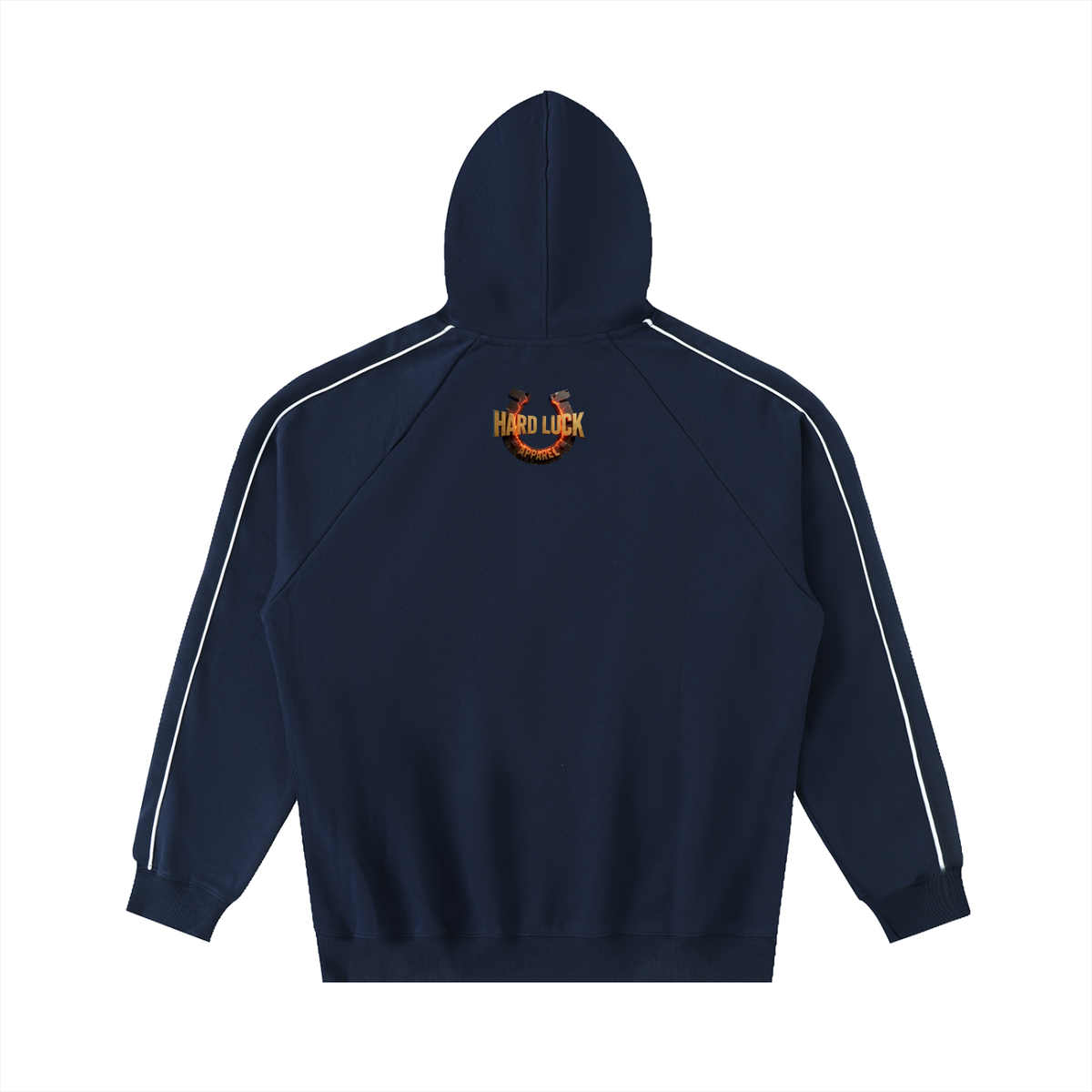 Black Smith Forged Contrast Piping Raglan Hoodie