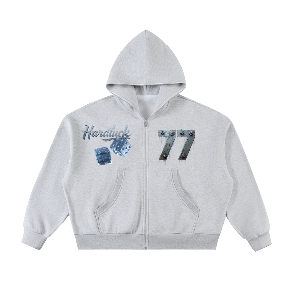 Roll the D-ice Fleeced Full-Zip Boxy Hoodie