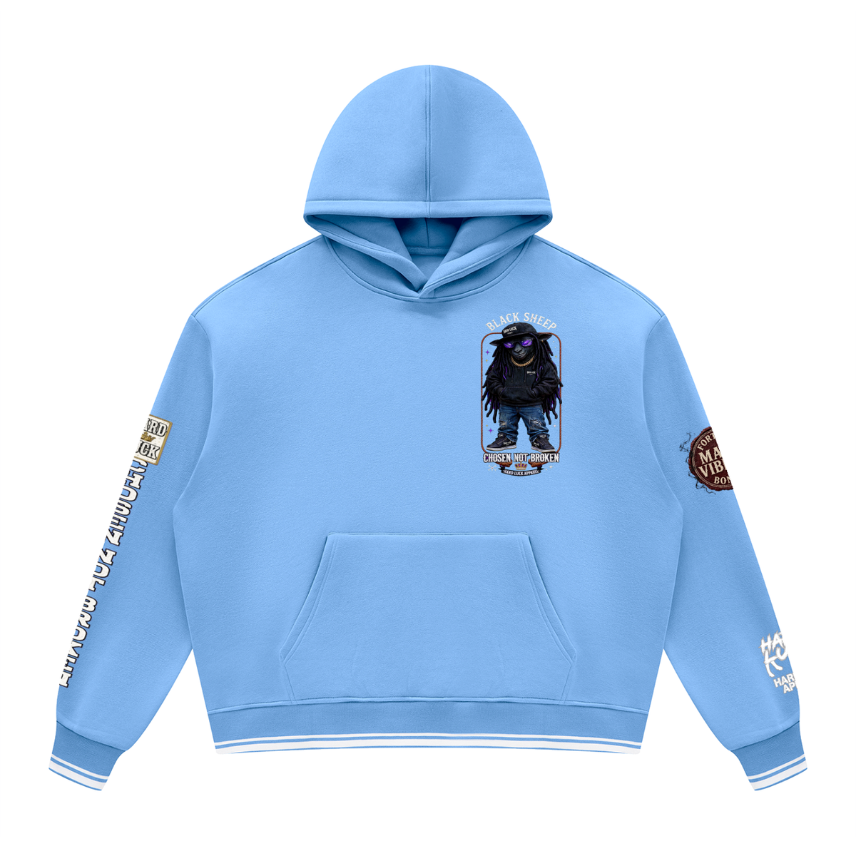 Chosen Not Broken Black Sheep Varsity Hoodie - Fortuna Seal Edition