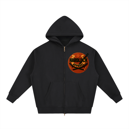 Red Horizon Oversized Fleece Boxy Hoodie