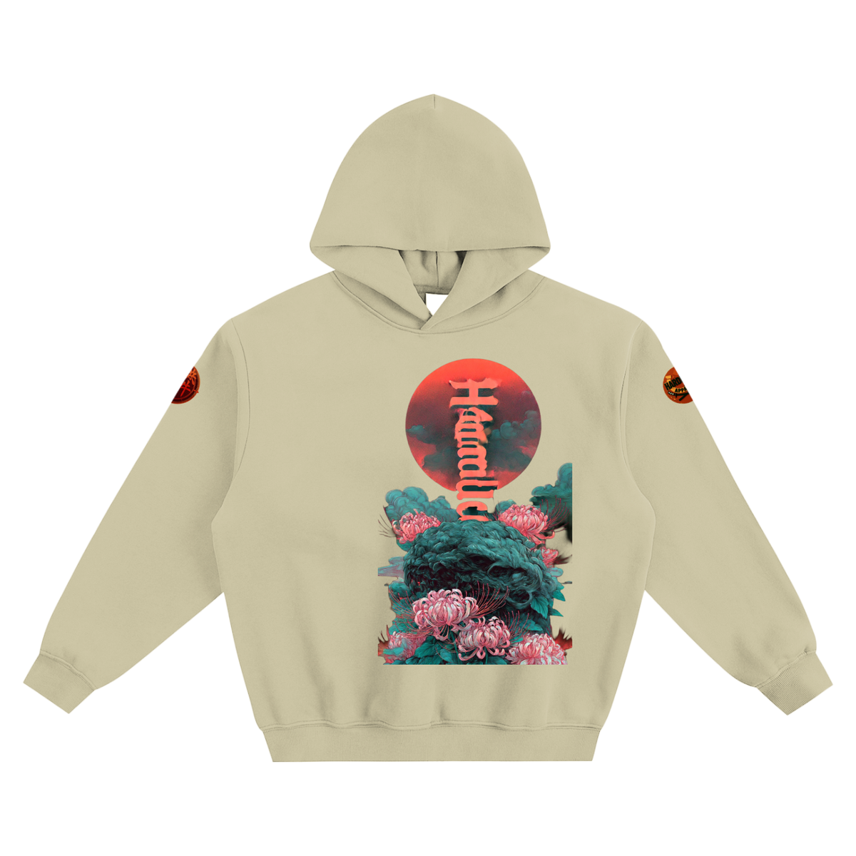 Red Horizon Fleeced Boxy Hoodie