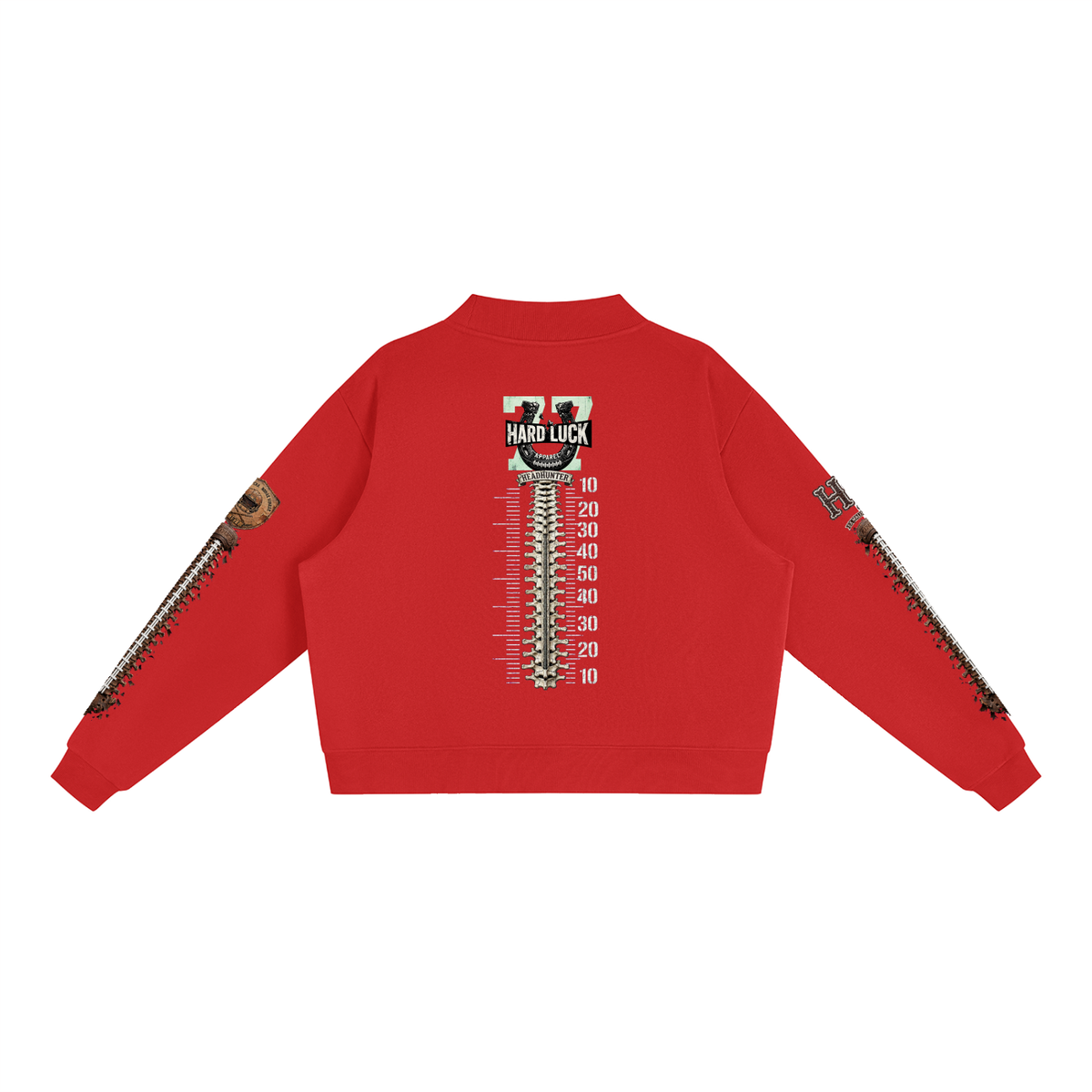 THE HEADHUNTER - Gridiron Gut Check Mock Neck Fleece Sweatshirt - Womens Crop Oversized | Hard Luck Apparel EST. 1977