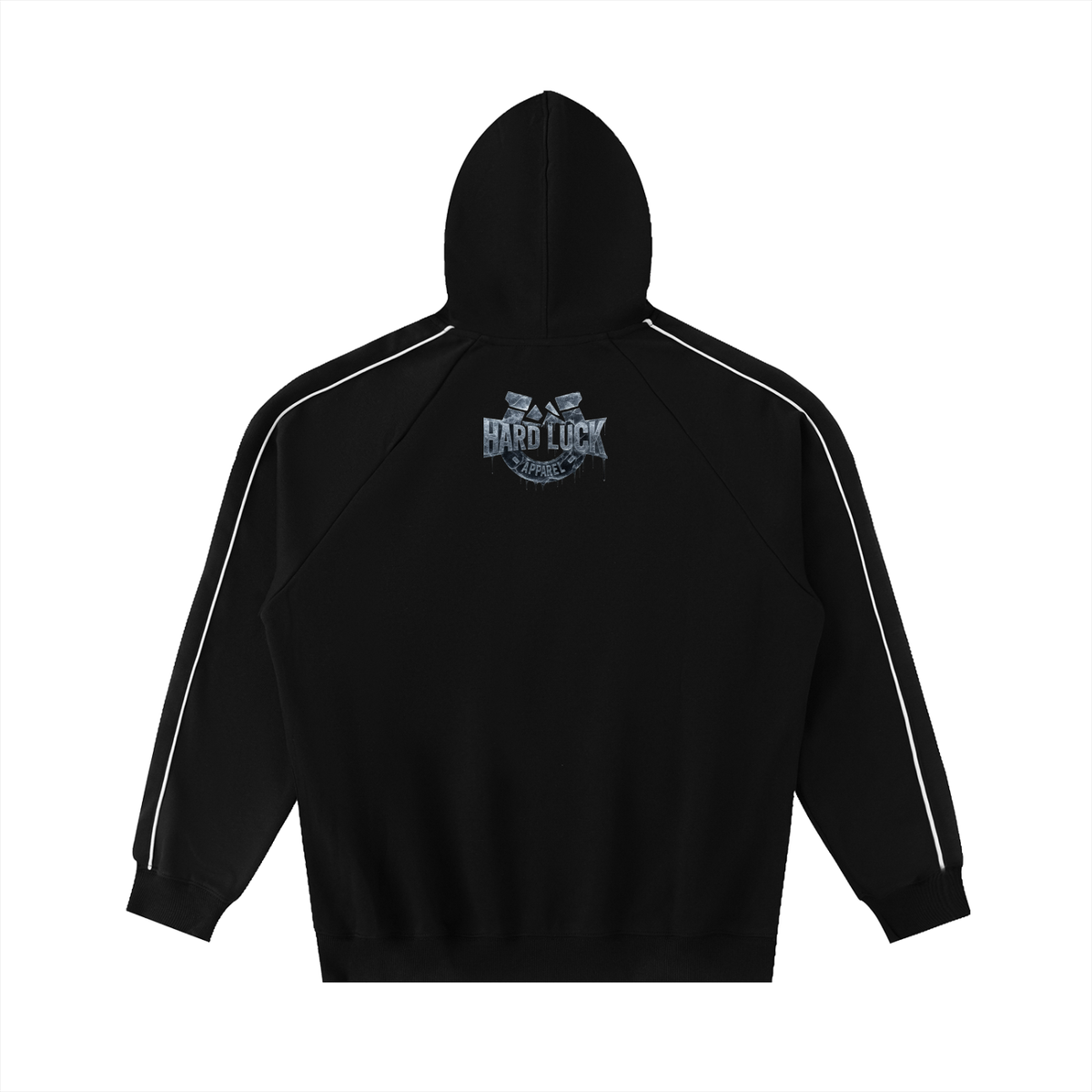 Black Ice Contrast Piping Raglan Hoodie
